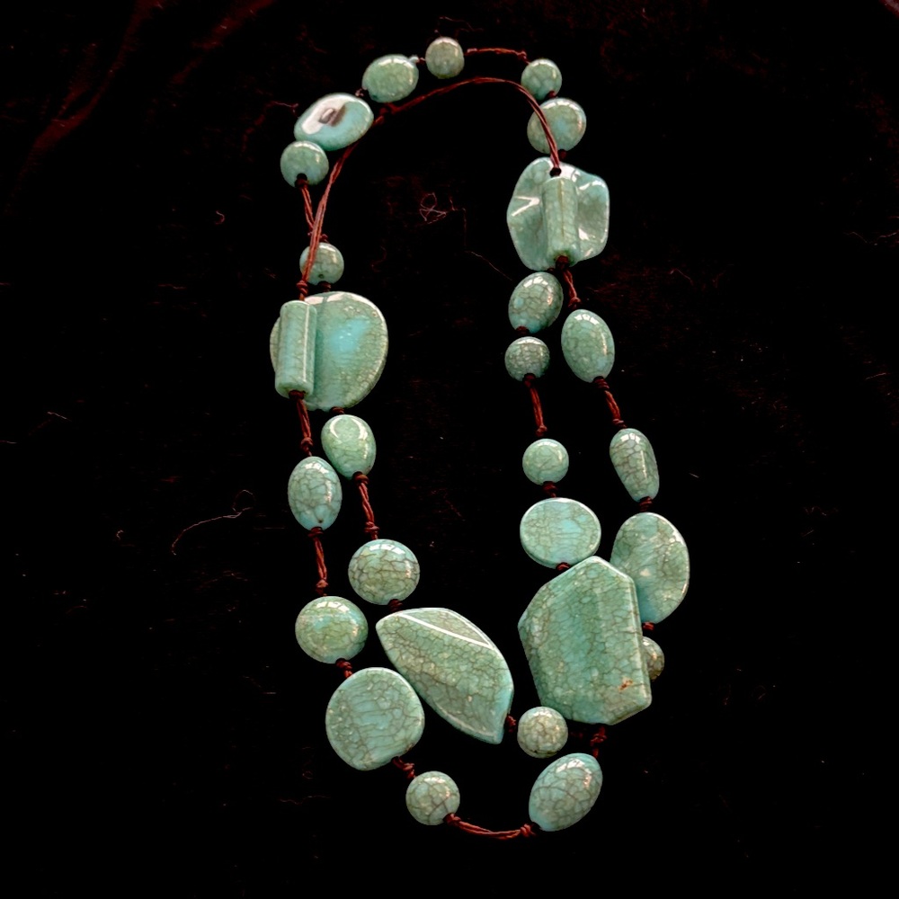 Faux Turquoise Beaded Necklace